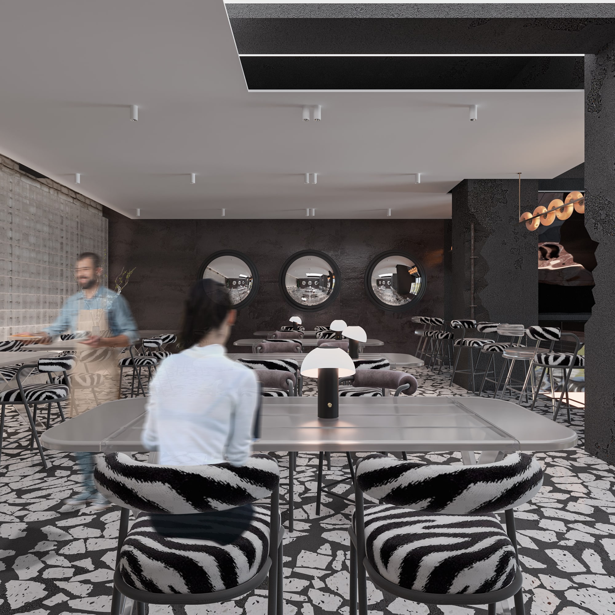 Zebra theme on Restaurant